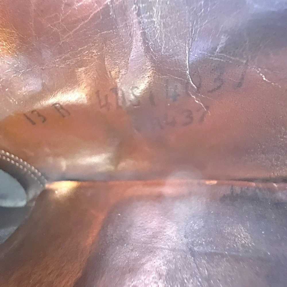 Stetson Old Masters Derby Shoes Mens 13 B Black Leather Plain Toe Vtg Heritage - Picture 5 of 16
